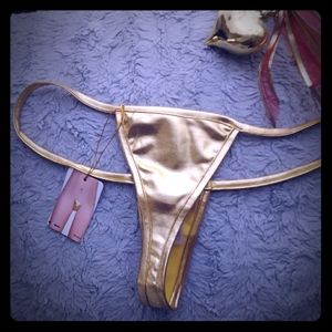 Gold metallic Thong lingerie